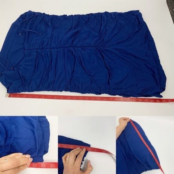 WeWoreWhat Ronnie Ruched Dress in blue depths Sz XL NWT - Picture 11 of 12